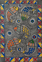 Buy Swirling Fishes in Madhubani by Ambika Devi