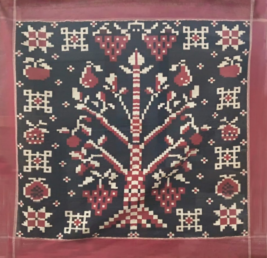 Buy Telia Rumal Tree of life in Double Ikat by Gajam Govardhana