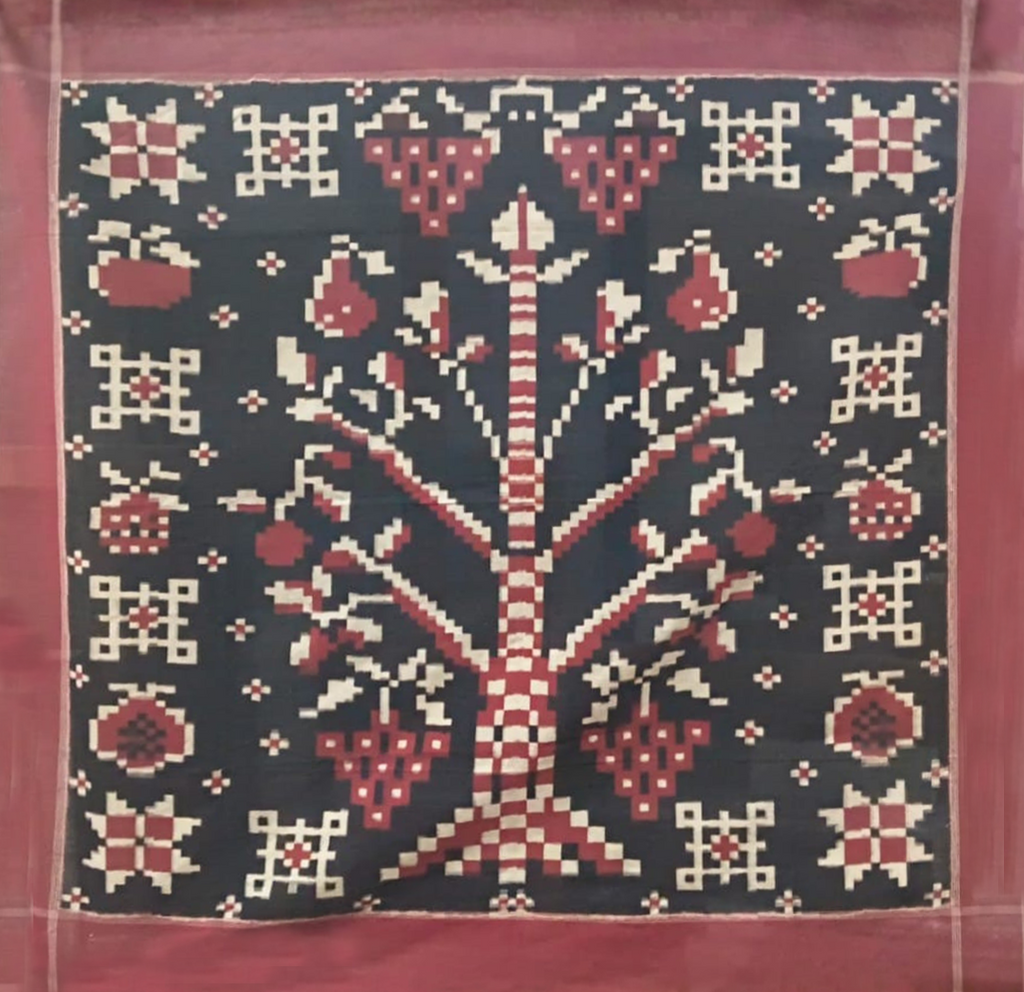 Telia Rumal Tree of life in Double Ikat by Gajam Govardhana Thumbnail