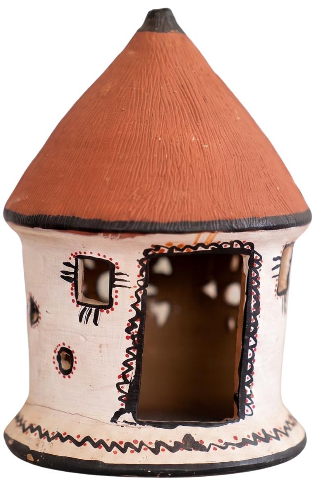 Terracotta Bhunga House in Khavda Pottery by Abdul Kumbhar Thumbnail