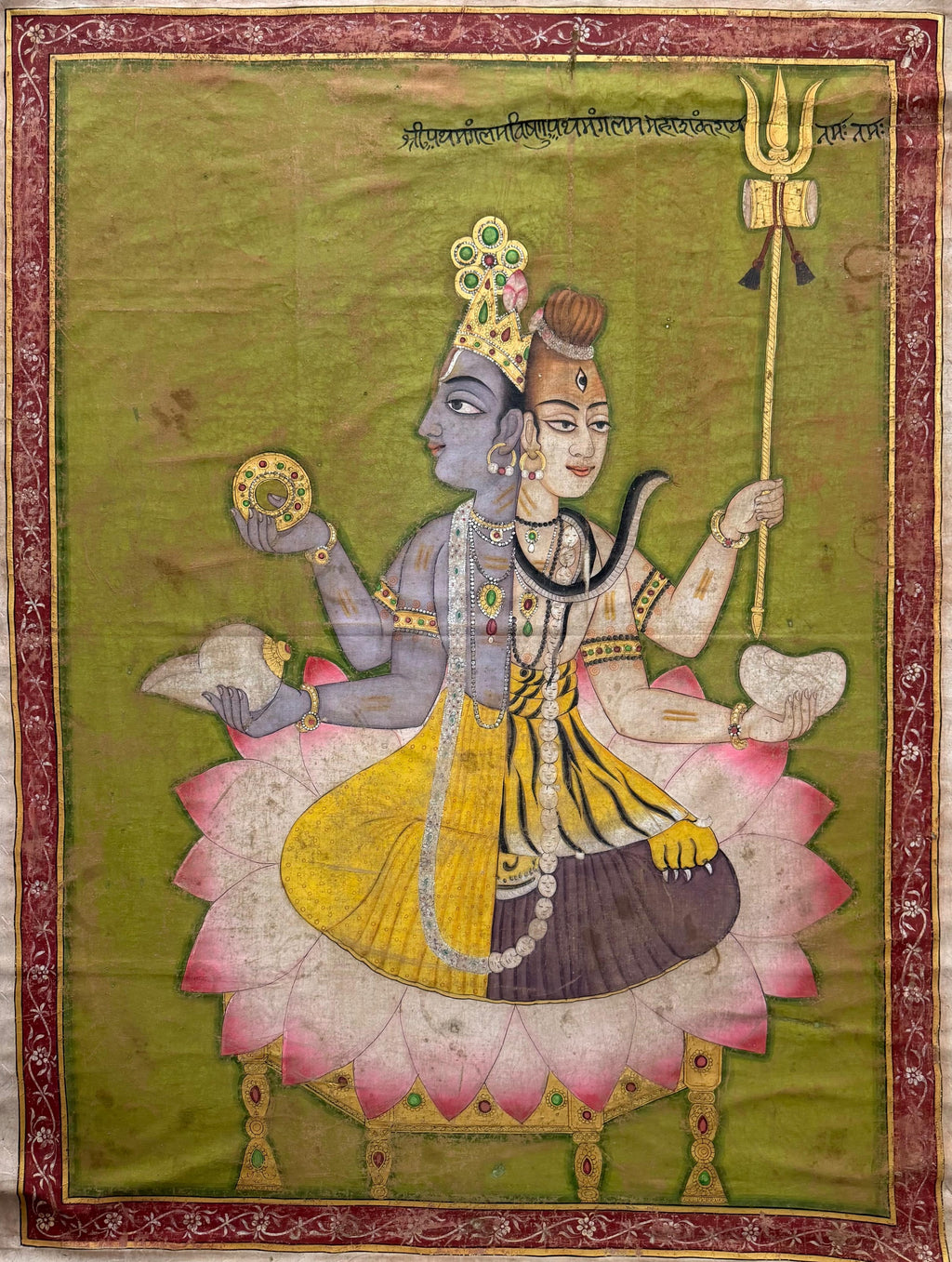 The Cosmic Harihara: An Antique-Finish Pichwai by Naveen Soni Thumbnail