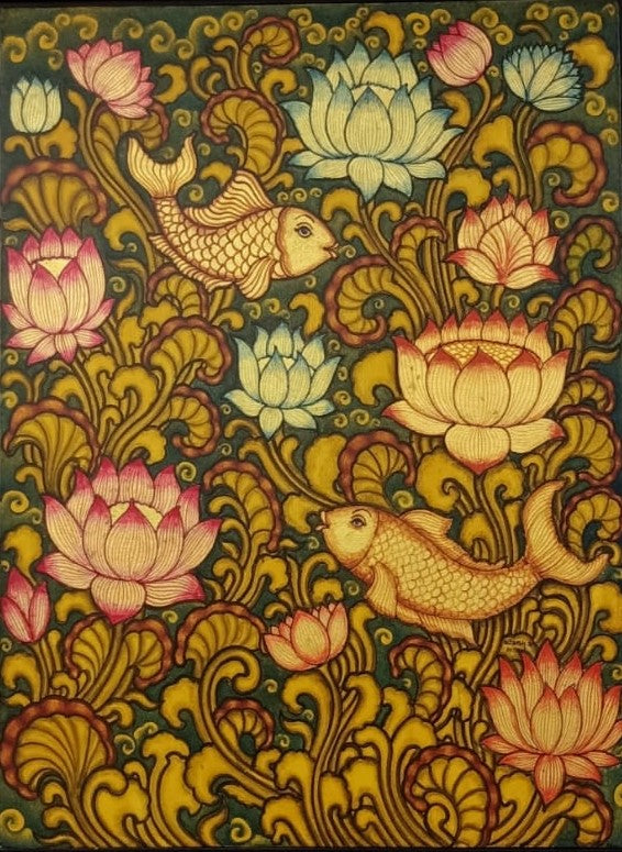 Buy The Aquatic Bliss in Kerala Mural by Adarsh