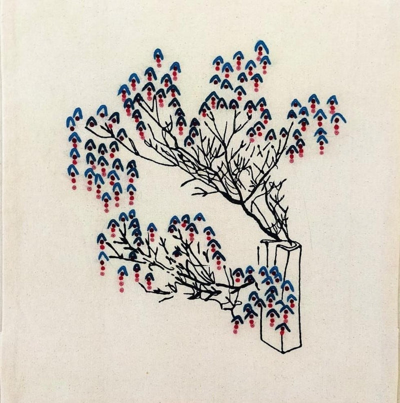 Buy The Blossoming branch in Sodha Pakko Embroidery by Shrujan