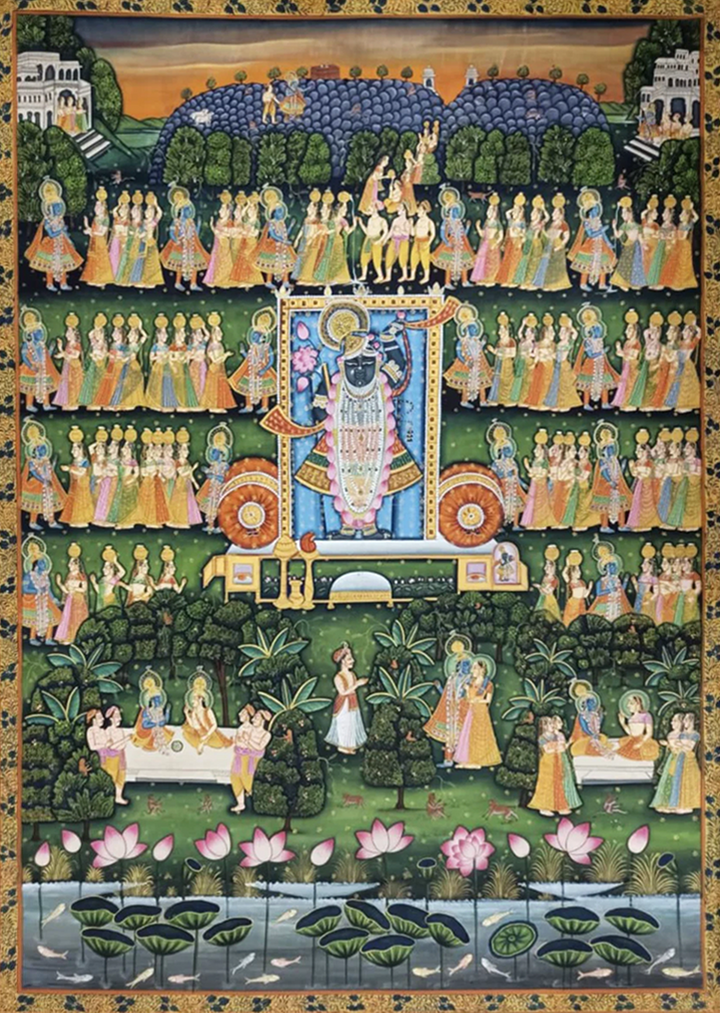 The Celestial Leelas of Lord Krishna: Shrinath Ji in Pichwai by Sushil Soni Thumbnail