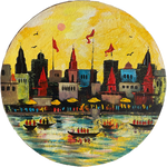 Buy The Celestial Scenery: Varanasi Ghat in Acrylic by Ashish Kumar Mishra