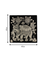 Buy The Classic Monochrome: Elephant Tholu Coaster by Sindhe Siva