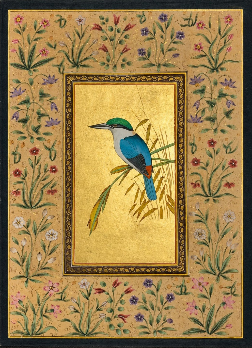 The Collared Kingfisher in Mughal Miniature by Mohan Prajapati Thumbnail