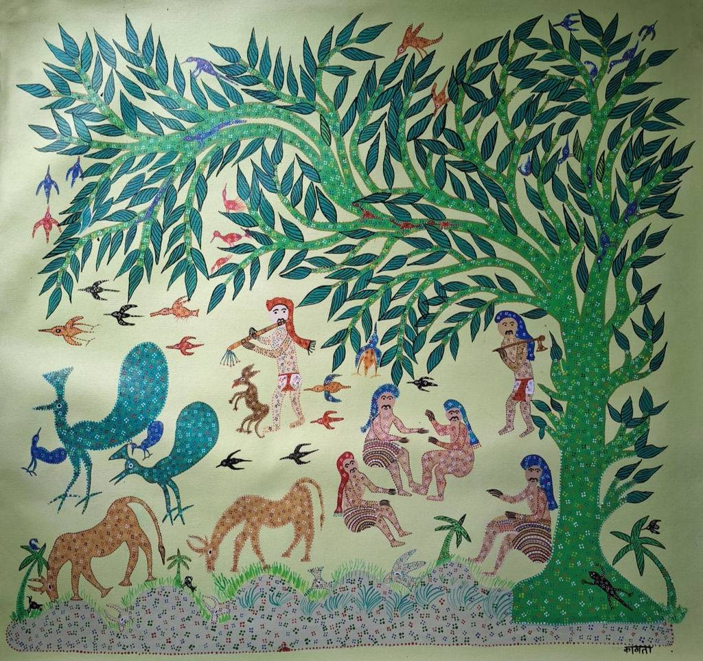 The Competition in Pithora Painting by Kamta Tahed Thumbnail