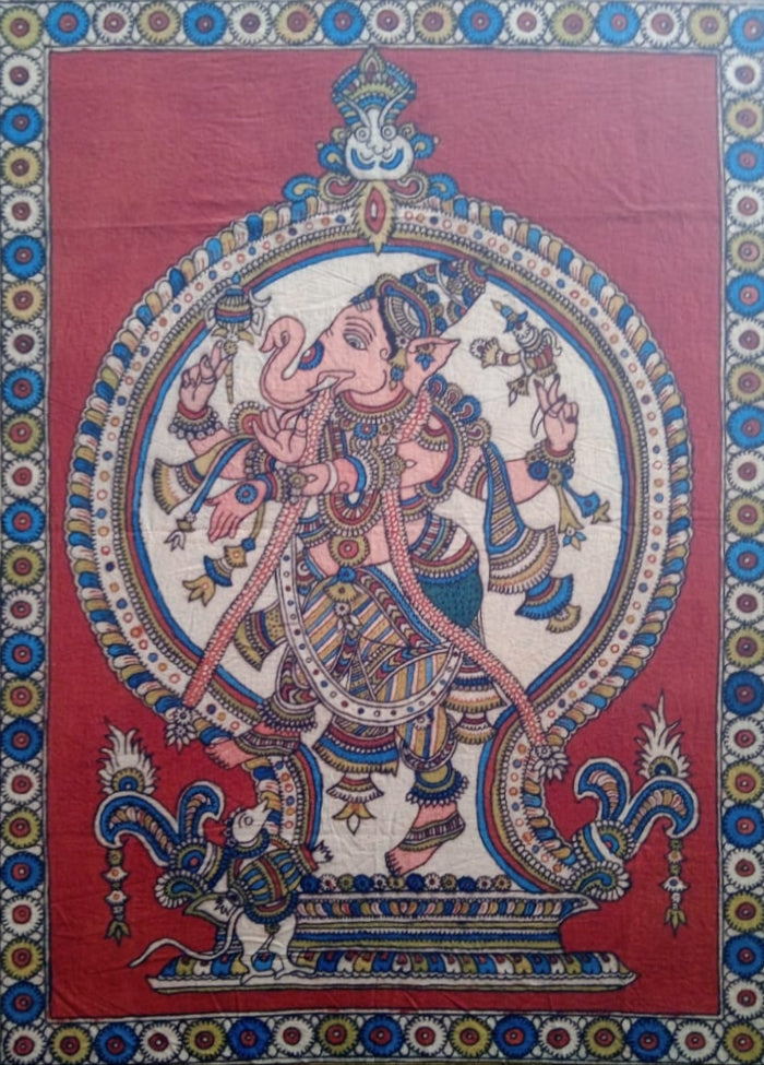 The Dance of Lord Ganesha in Kalamkari by Siva Reddy Thumbnail