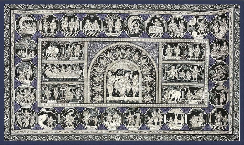 The Divine Leelas of Lord Krishna in Pattachitra by Apindra swain Thumbnail