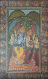 Buy The Divine Union: Radha and Lord Krishna with Gopis in Kalighat and Pattachitra Art by Sonali Chitrakar