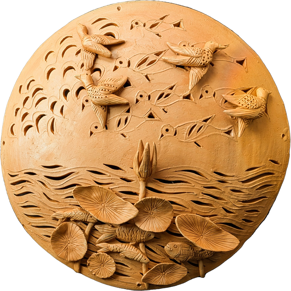 Buy The Earthy Pond: Ripples, Leaves and Wings in Teracotta by Dolon Kundu