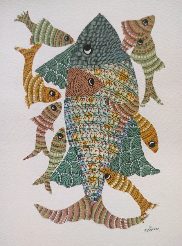 The Family Retreat in Gond by Sukhiram Maravi