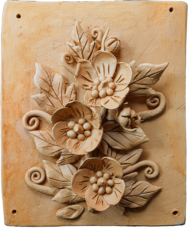 Buy The Floral Embrace in Terracotta by Dolon Kundu