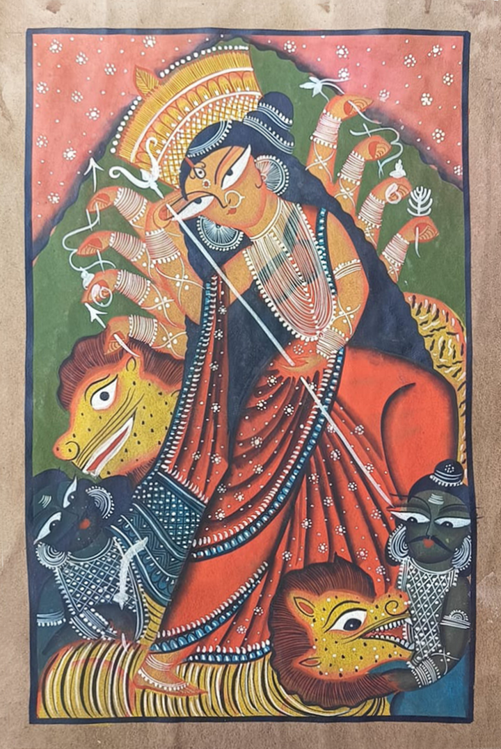 The Gallant Mahishasurmardini in Kalighat by Sonali Chitrakar Thumbnail