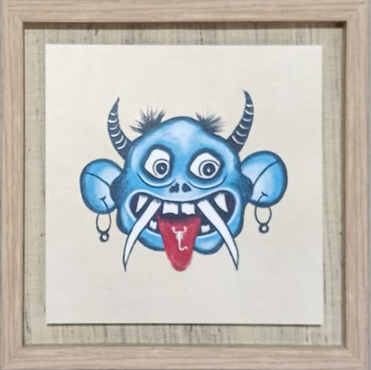 The Gentle Giant in Cheriyal Mask Print Thumbnail