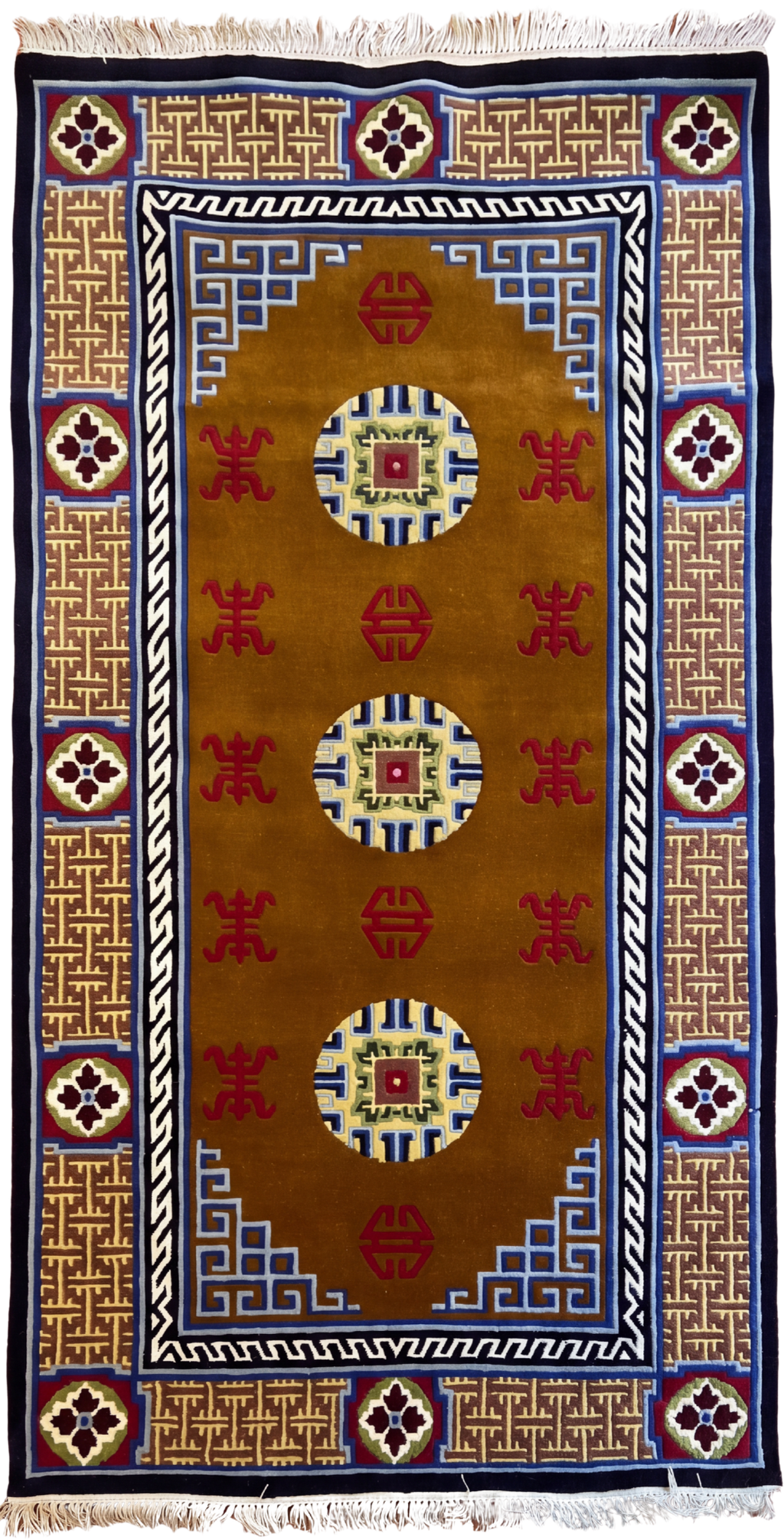 The Golden Mandala in Traditional Tibetan techniques art by Tibetan Carpet Thumbnail