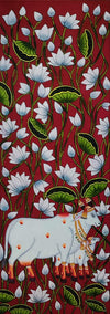 Buy The Graceful Bloom: Kamdhenu, Calves and the Blossming Lotuses in Pichwai by Dinesh Soni