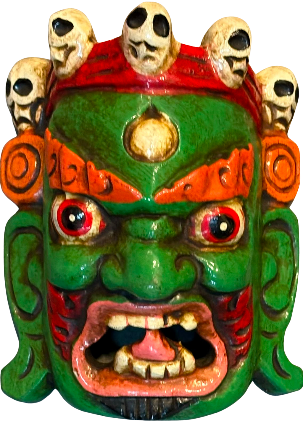 The Green Five-Skull Mahakala in Himalayan Buddhist Tradition Mask by Kandoika Thumbnail
