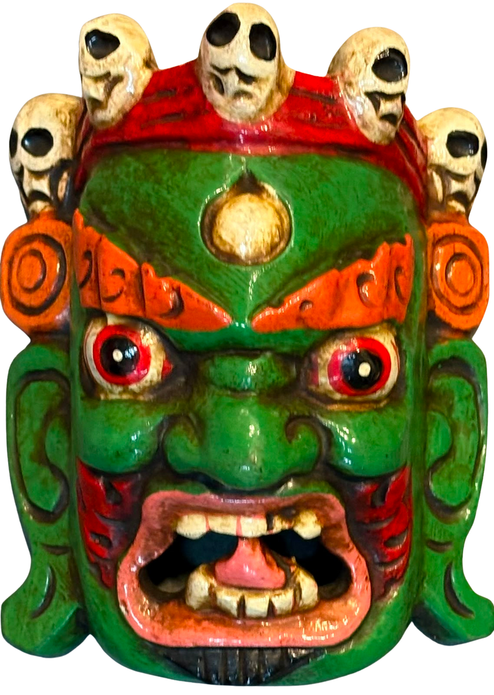 The Green Five-Skull Mahakala in Himalayan Buddhist Tradition Mask by Kandoika Thumbnail