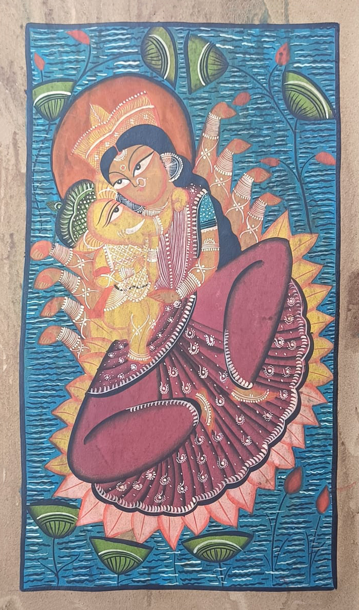 The Holy Embrace: Parvati Ganesha in Kalighat by Sonali Chitrakar Thumbnail