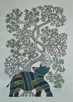 Buy The Majestic Beast in Gond by Saroj Venkat Shyam