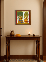 Buy The Messenger's Visit: Lord Hanuman and Sita in Phad Painting by Kalyan Joshi