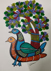 Buy The Nature's Abode: Pair of Birds under the Canopy in Gond by Choti Tekam