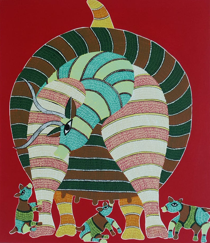 Buy The Nature's Gaze in Gond painting by Saroj Venkat Shyam