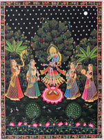 Buy The Night of Devotion: Sharad Purnima in Pichwai Painting by Naveen Soni