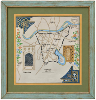The Nizam's Capital: Historical Grid and City Gates of Hyderabad in Miniature Painting by Rajendra Sharma Thumbnail
