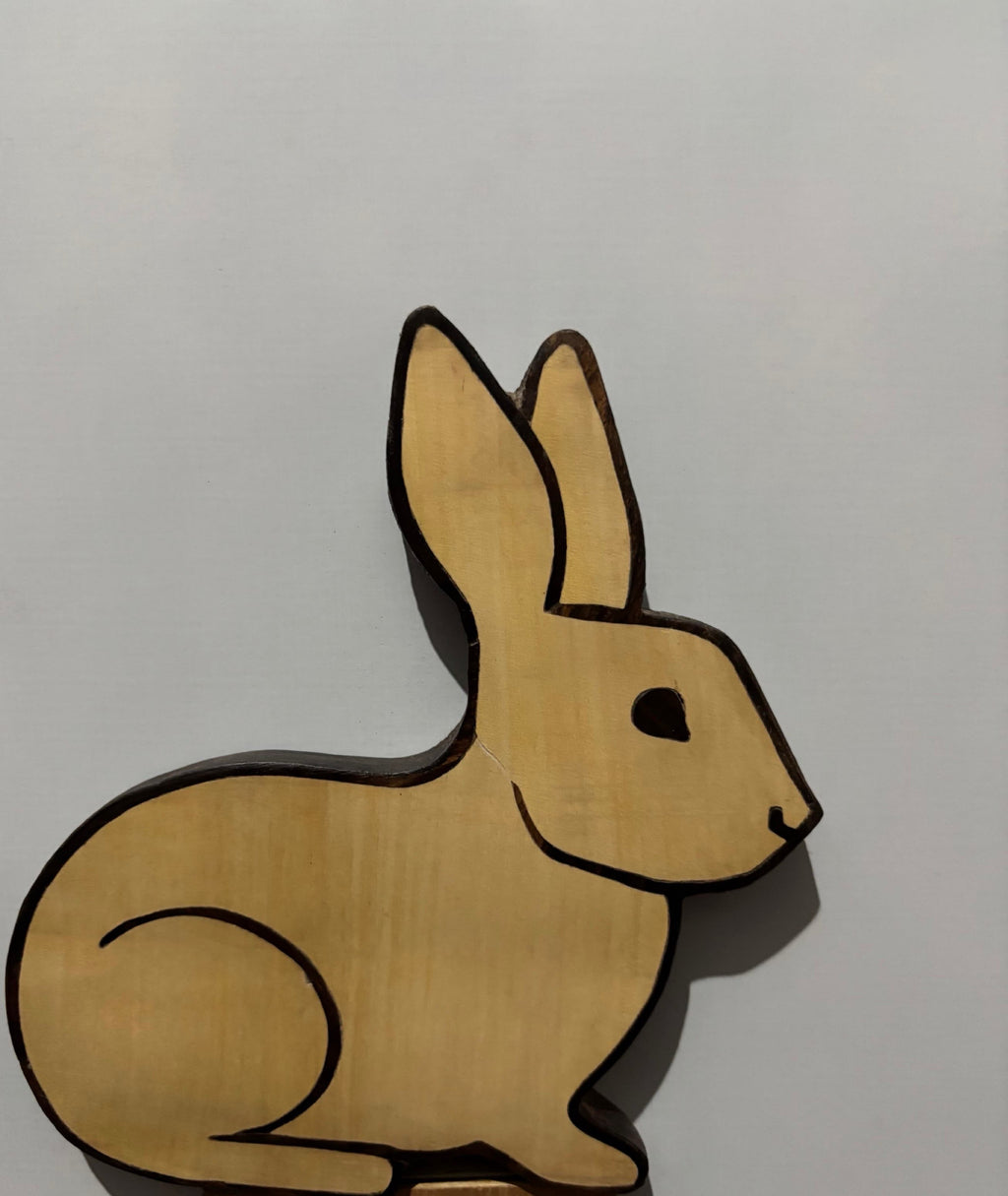 The Quiet Hare in animal in wood inlay by Mohan Kumar Thumbnail