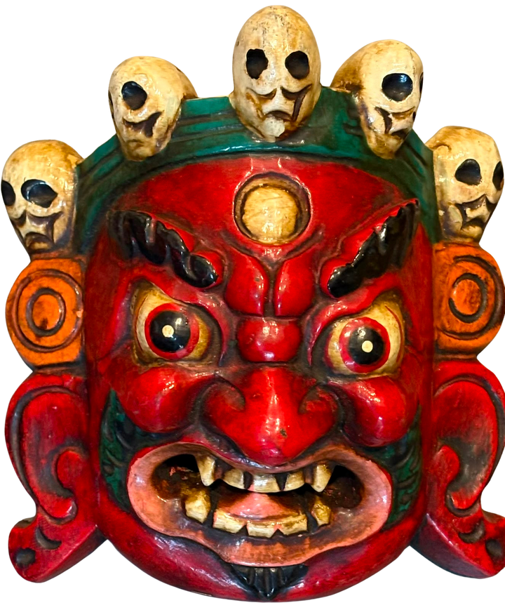 The Red Five-Skull Mahakala in Himalayan Buddhist Tradition Mask by Kandoika Thumbnail