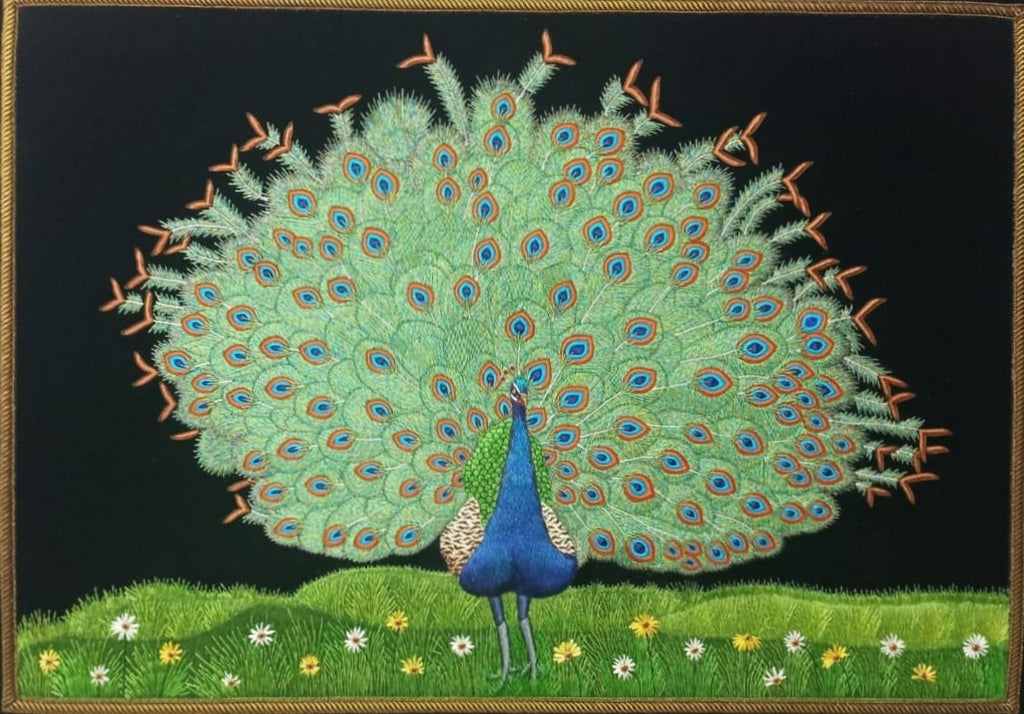 Buy The Royal Peacock: A Zardozi Artwork
