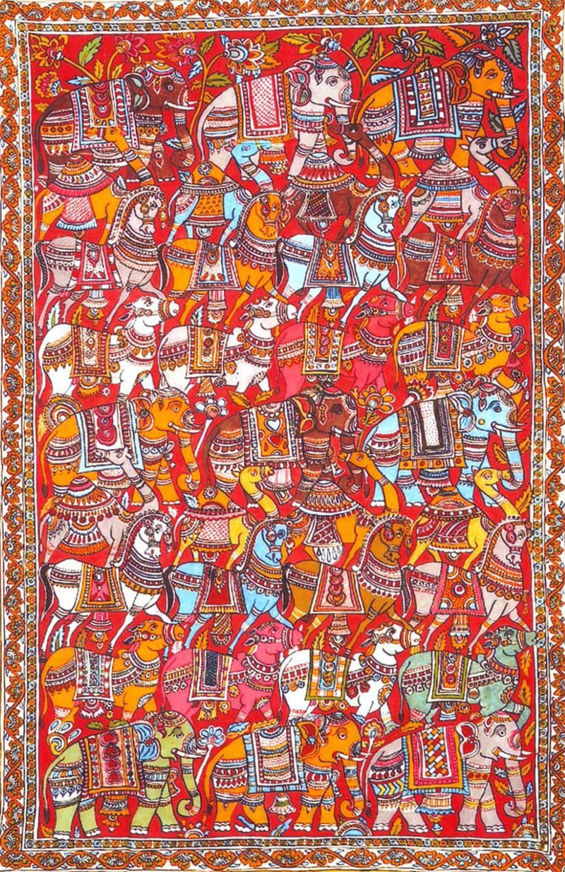 Buy The Royal Procession: Animals in Karuppur Kalamkari  by K. Lakshminarayan