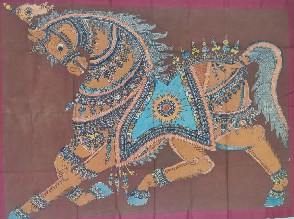 The Royal Steed in Kalamkari by Harinath N Thumbnail