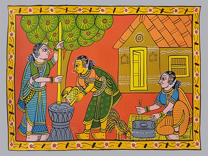 Buy The Rural Life In Cheriyal Scroll by Sai Kiran