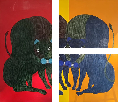 Buy The Streak of Tigers: A Gond Painting by Gareeba Singh Tekam