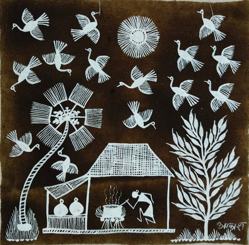 The Traditional Kitchen in Warli by Dilip Bahotha Thumbnail