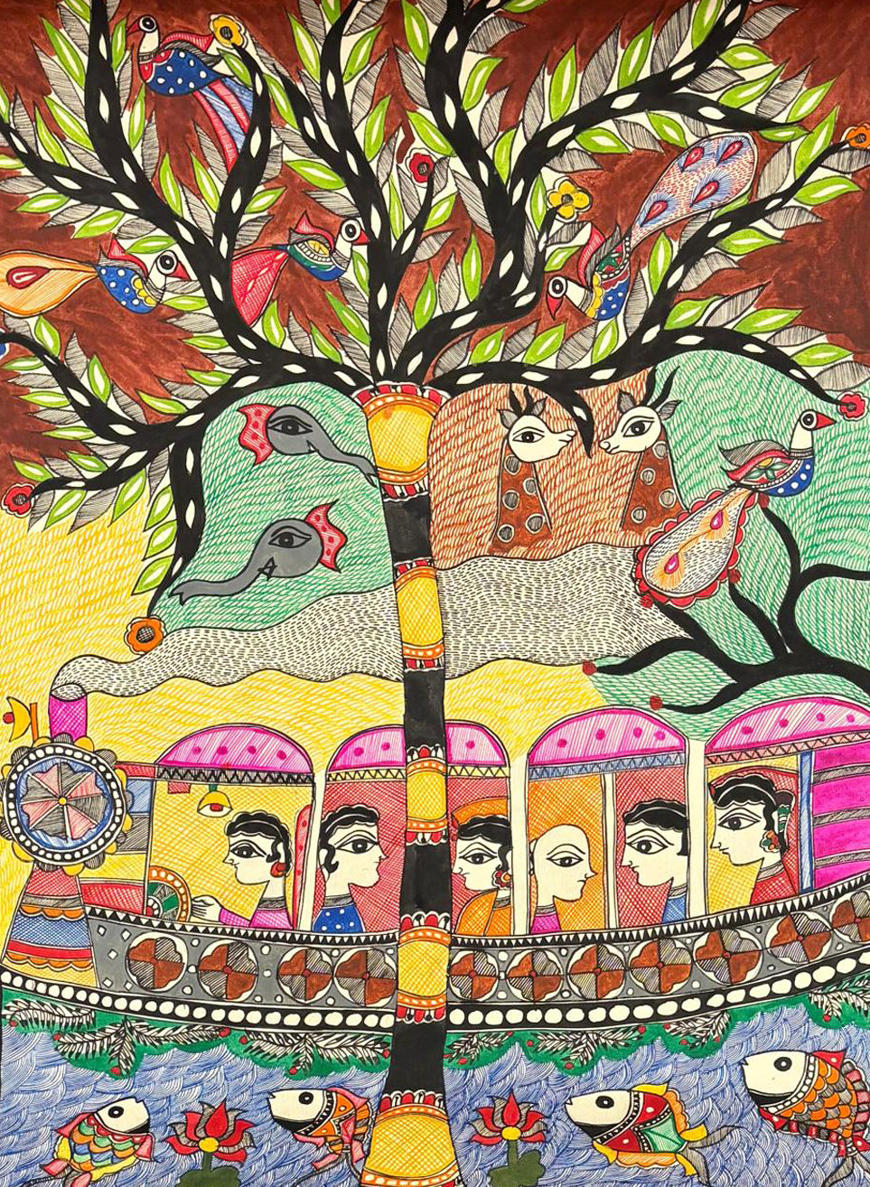 The Train journey in Madhubani by Vibhuti Nath Thumbnail