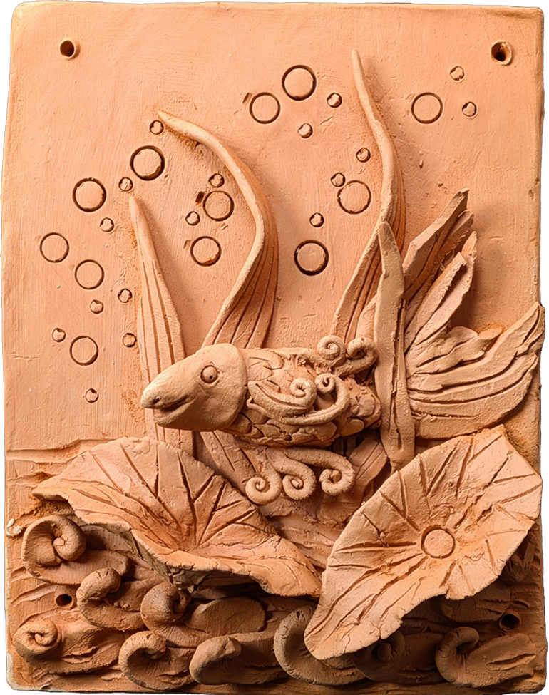 Buy The Underwater Dreamscape: Fish in Terracotta by Dolon Kundu