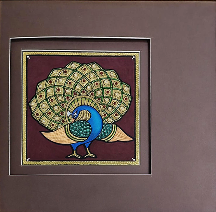 The Wings of Grace: Peacock in Tanjore by Sanjay Tandekar