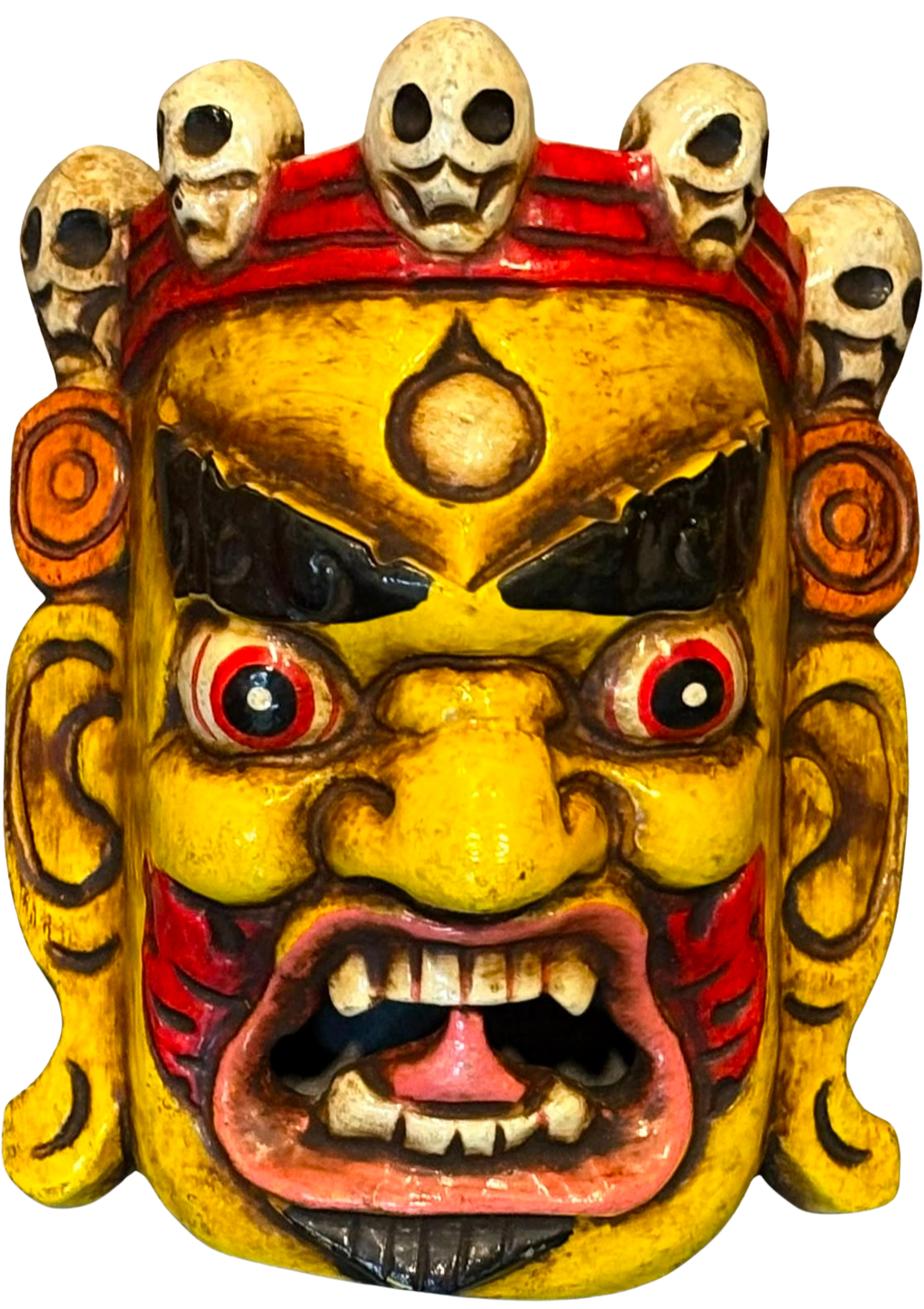 The Yellow Five-Skull Mahakala in Himalayan Buddhist Tradition Mask by Kandoika Thumbnail