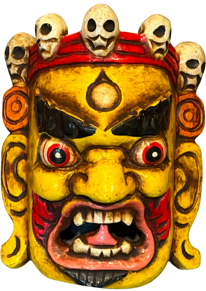 The Yellow Five-Skull Mahakala in Himalayan Buddhist Tradition Mask by Kandoika Thumbnail