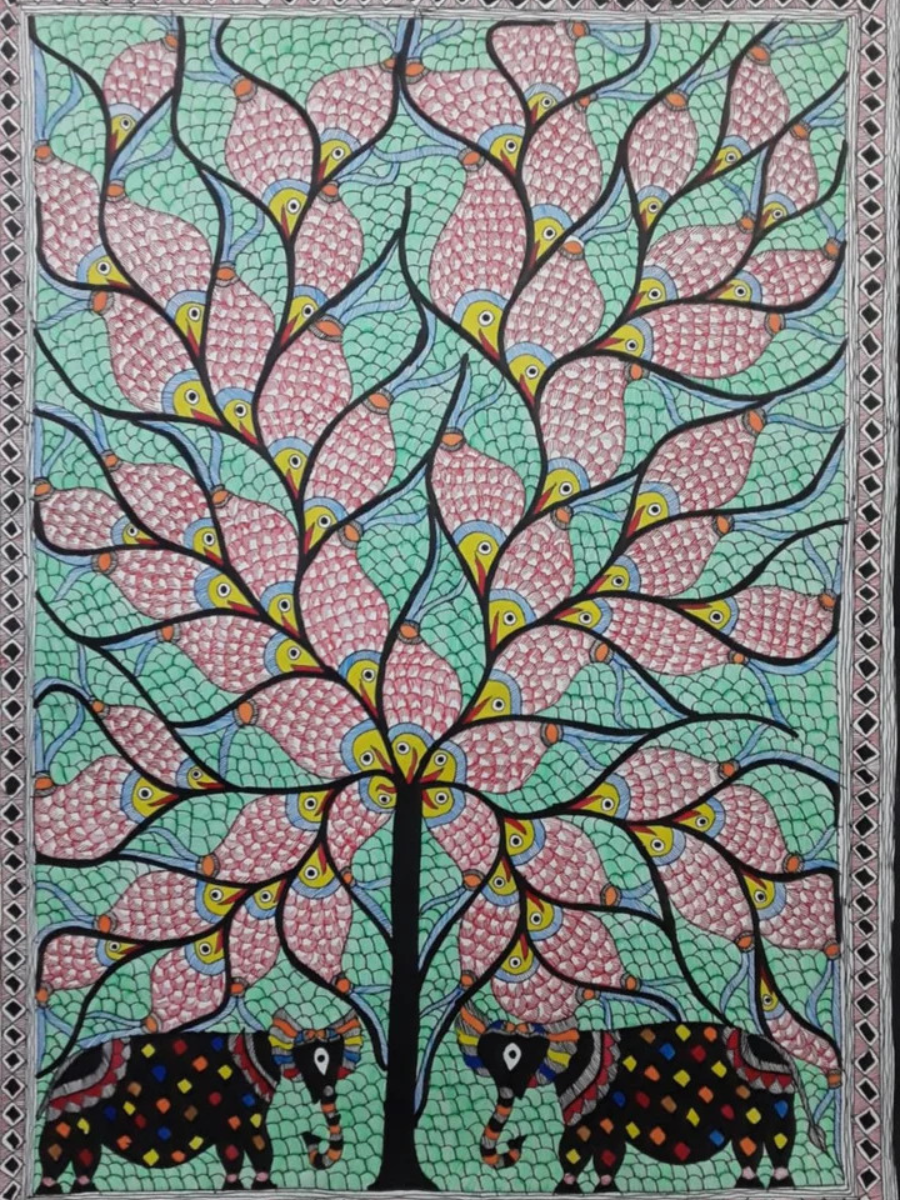 The aquatic canopy: Tree of life in Madhubani by Pratima Bharti Thumbnail