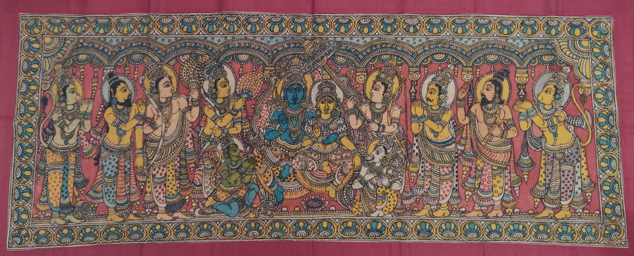 Buy The coronation of Sri Ram in Kalamkari by Harinath N