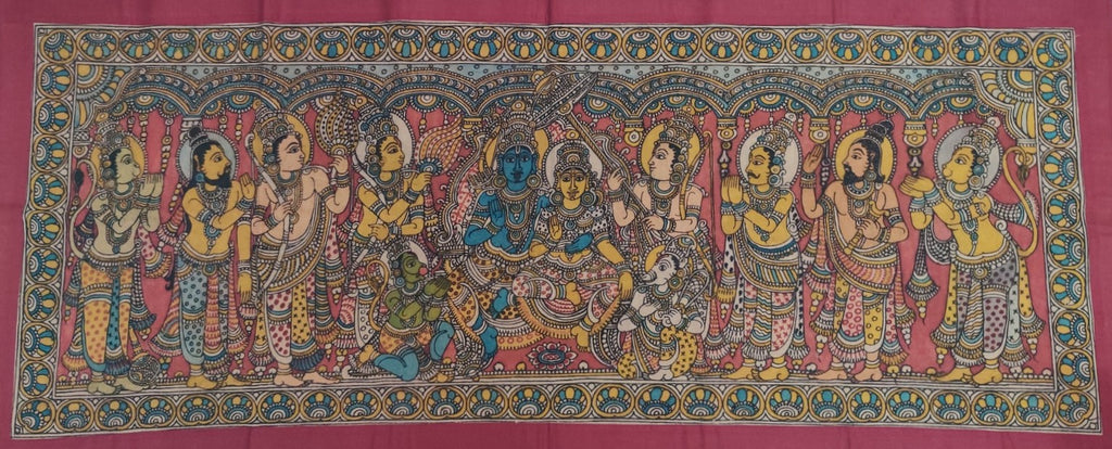 The coronation of Sri Ram in Kalamkari by Harinath N Thumbnail