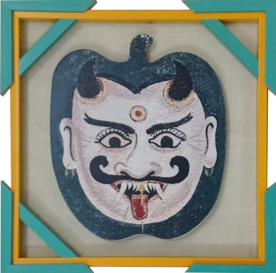 The fiery trickster in Cheriyal Mask Print Thumbnail