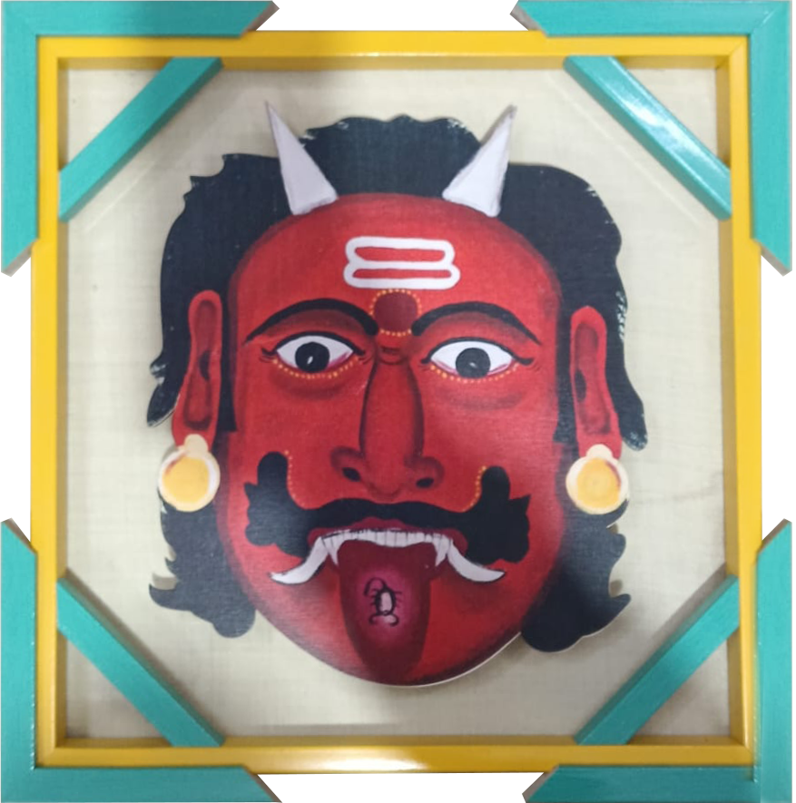 The fiery trickster in Cheriyal Mask Print Thumbnail