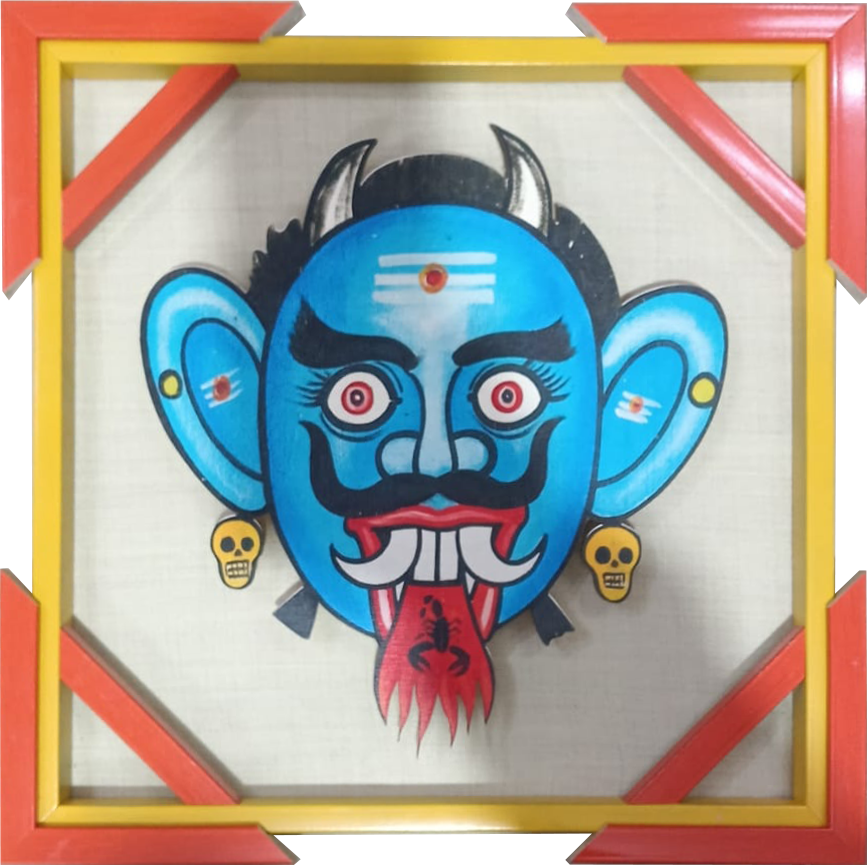 The keeper of secrets in Cheriyal Mask Print Thumbnail